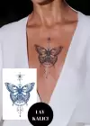 Kelebek Figürlü 12 Saat Sonra Kararan Geçici Dövme Tattoo
