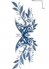 Kelebek Figürlü 12 Saat Sonra Kararan Geçici Orta Dövme Tattoo