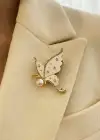 Kelebek Figürlü Taşlı Broş