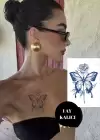 Kelebek Ve Gül Figürlü 12 Saat Sonra Kararan Geçici Dövme Tattoo