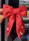 Kırmızı Renk Ay Yıldız Figürlü Otomat Toka