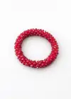 Kırmızı Renk Boncuk Detaylı Lastik Toka