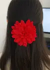 Kırmızı Renk Çiçek Figürlü Mandal Toka