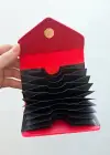 Kırmızı Renk Deri Kadın Cüzdan/ Kartlık