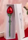 Kırmızı Renk Gül Figürlü Yüzük Kutusu