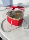 Kırmızı Renk Kalp Figürlü Hediye Kutusu