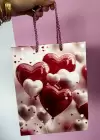 Kırmızı Renk Kalp Figürlü Karton Çanta