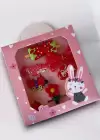 Kırmızı Renk Karışık Figürlü Toka Set