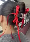 Kırmızı Renk Kurdele Figürlü Mandal Toka