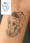 Kız Figürlü 12 Saat Sonra Kararan Geçici Dövme Tattoo