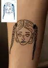 Kız Figürlü 12 Saat Sonra Kararan Geçici Dövme Tattoo