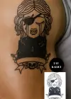Korsan Kız Figürlü 12 Saat Sonra Kararan Geçici Mini Dövme Tattoo