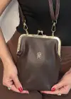 Koyu Kahve Renk Kadın Deri Çanta