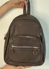 Koyu Kahverengi Deri Sırt Çantası