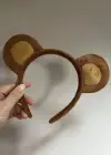 Koyu Kahverengi Kulak Detaylı Peluş Taç