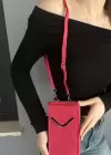 Koyu Pembe Renk Kadın Deri Çanta