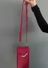 Koyu Pembe Renk Kadın Deri Çanta
