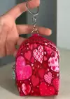 Koyu Pembe Renk Kalp Figürlü Anahtarlık /Cüzdan