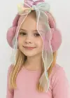 Koyu Pembe Renk Kurdele Figürlü Peluş Kulaklık