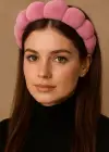 Koyu Pembe Renk Spa Saç Bandı Havlu Taç