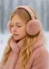 Koyu Pembe Renk Taş Detaylı Peluş Kulaklık