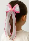 Koyu Pembe Ve Beyaz  Renk Kelebek Figürlü Otomat Toka