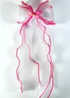 Koyu Pembe Ve Beyaz  Renk Kelebek Figürlü Otomat Toka