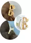 Krem Renk 3lü Kemik Mandal Toka Set