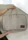 Krem Renk Büyük Boy El Çantası/ Seyahat Çantası