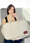 Krem Renk Büyük Boy El Çantası/ Seyahat Çantası