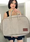 Krem Renk Büyük Boy El Çantası/ Seyahat Çantası