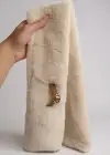 Krem Renk Çocuk Peluş Atkı