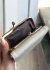 Krem Renk Deri Kadın Cüzdan