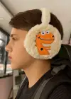 Krem Renk Dinazor Figürlü Peluş Erkek Çocuk Kulaklık