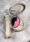 Krem Renk Fil Figürlü Cep Aynası/ Anahtarlık