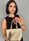 Krem Renk Hasır Kadın Çanta