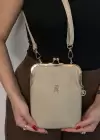 Krem Renk Kadın Deri Çanta