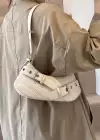 Krem Renk Kadın Deri Çanta