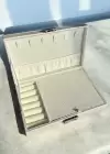 Krem Renk Kilitli Deri Takı Organizeri