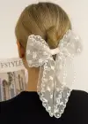 Krem Renk Kurdele Figürlü Otomat Toka