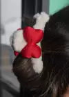 Krem Renk Kurdele Figürlü Peluş Mandal Toka