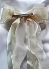 Krem Renk Kurdele Figürlü Pens Toka