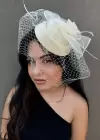 Krem Renk Nikah Şapkası / Vualet Şapka