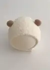 Krem Ve Kahve Renk Ponpon Detaylı Bebek Peluş Şapka