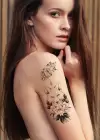 Kurt Geyik ve Çiçek Geçici Dövme Tattoo