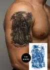Kuru Kafa Figürlü 12 Saat Sonra Kararan Geçici Orta Dövme Tattoo