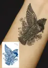 Kuş Figürlü 12 Saat Sonra Kararan Geçici Dövme Tattoo