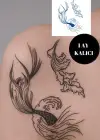 Kuyruk Ve Dalga Figürlü 12 Saat Sonra Kararan Geçici Mini Dövme Tattoo