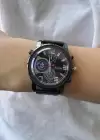 Lacivert Renk Deri Kordonlu Çelik Erkek Saat