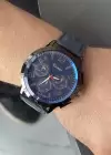 Lacivert Renk Deri Kordonlu Çelik Erkek Saat